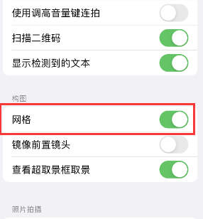 大洼苹果手机维修网点分享iPhone如何开启九宫格构图功能 